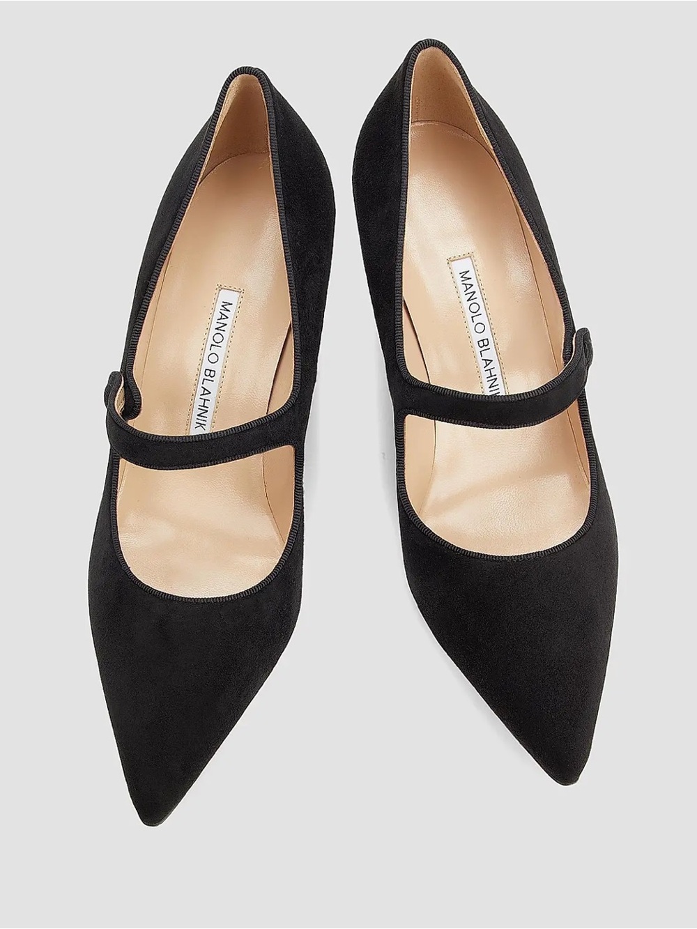 NEW CAMPARIBA Black Suede Mary Jane Pumps